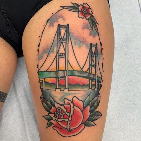 Mackinaw Bridge Tattoo, Mackinac Bridge Tattoo, Bridge Tattoo, Mackinaw Bridge, Mackinac Island Michigan, Mackinac Bridge, Point Pleasant, Mackinac Island, The Mighty