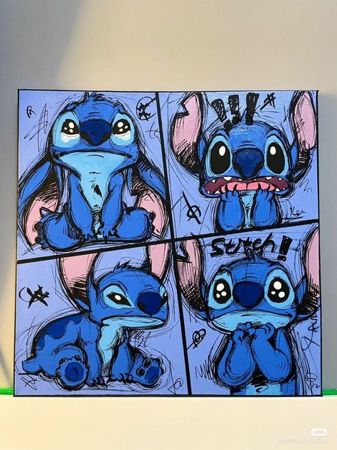 Paintings Ideas, Stitch Drawing, Cute Paintings, Cute Doodles Drawings, Pinturas Disney, Small Canvas Art, Arte Sketchbook, Doodle Art Designs, Painting Painting