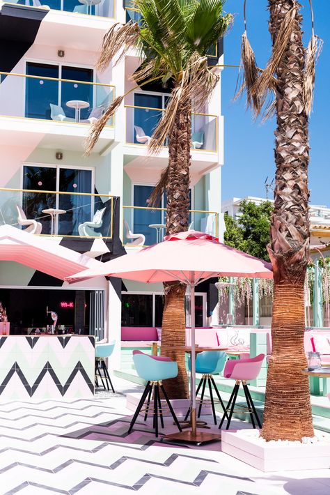 Like what you see? Follow @PrincessEscapes on Pinterest for more! 😊🚙 Wiki Woo Ibiza, Ibiza Itinerary, Barbie Hotel, Poolside Vibes, Beach Porch, Retro Hotel, Customer Profile, White Island, Hotel Inspiration