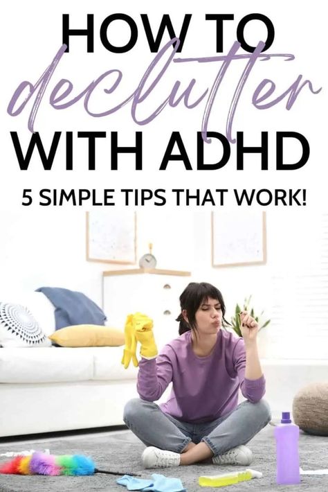 If you have ADHD and struggle to clear clutter or get organized, here are some super simple strategies for cleaning house that really work! #delcuttering #declutter #ADHD #organization #cleaningtips Clear Clutter, Organize And Declutter, Declutter Checklist, Decluttering Inspiration, Declutter And Organize, Decluttering Tips, Keep It Clean, How To Declutter, Cleaning House