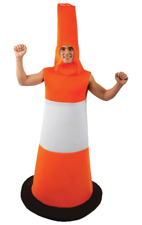 Mens Road Cone Costume | Joke.co.uk Traffic Cone Costume, Cone Costume, Traffic Cone, Stag Do, Group Costumes, Funny Outfits, Diy Valentines Gifts, Group Of Friends, Fancy Dress Costumes