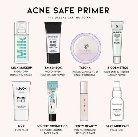 Acne Safe Primer, Acne Safe Makeup, Makeup Acne, Safe Makeup, Acne Makeup, Makeup Order, Simple Makeup Tips, Makeup Artist Tips, Makeup Help