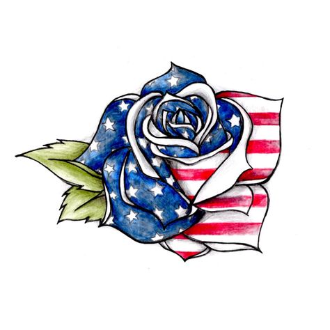 American rose tattoo Girly American Flag Tattoo, American Flag Rose Tattoo, American Tattoo Patriotic Women, American Flag Tattoos For Women, Justice Tattoo, Care Bear Tattoos, Patriotic Tattoos, Bear Tattoos, Flag Tattoo