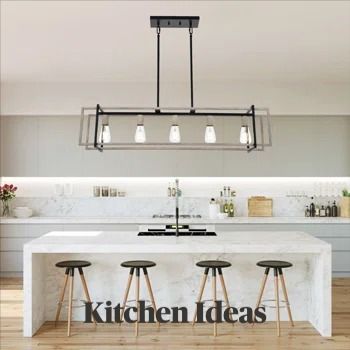 navy and white tile Pendant Lighting Kitchen Island, Modern Dining Room Light Fixtures, Pendant Light Farmhouse, Rectangular Pendant Light, Lighting Kitchen Island, Modern Dining Room Lighting, Modern Kitchen Open, Tiles For Bathroom, Linear Pendant Light