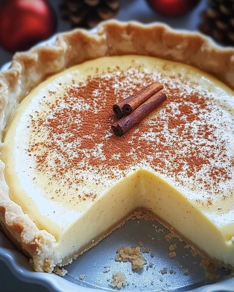 Jamie Oliver Recipes | Christmas Eve Cinnamon-Vanilla Creamy Custard Pie | Facebook Creamy Custard Pie, Jamie Oliver Recipes, Custard Filling, Recipes Christmas, Custard Pie, Cinnamon Vanilla, Jamie Oliver, Cookie Desserts, Pie Crust