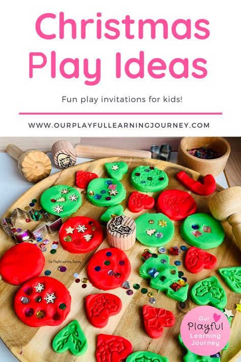 Fun Christmas themed play invitations for kids in the lead up to Christmas. Christmas Play Ideas, Play Invitations, Christmas Playdough, Invitations To Play, Play Ideas For Kids, Homemade Gift Tags, Wonderland Invitation, Christmas Centers, Christmas Play