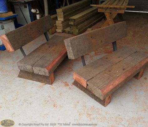 Railway Sleeper Furniture, Rustic Bench Seat, Garden Bench Seat, Wooden Bench Seat, Fire Pit Grate, Garden Bench Seating, Rustic Wooden Bench, Spa Furniture, Railway Sleepers