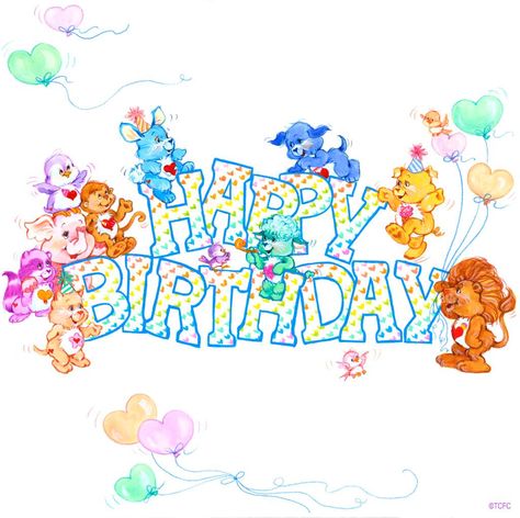 Birthday Greetings Cousin, Care Bear First Birthday, Care Bear Party, Care Bears Vintage, Care Bear Birthday, Care Bears Cousins, Emoji Birthday, Happy Belated Birthday, Party Deco