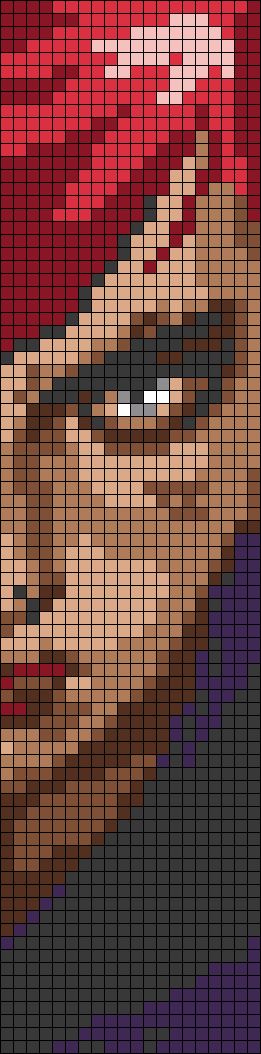 Alpha pattern #118523 | BraceletBook Arcane Crochet Tapestry, Arcane Alpha Pattern, Arcane Cross Stitch, Arcane Perler Beads, Jinx Pixel Art, Arcane Pixel Art, Arcane Crafts, Arcane Crochet, Vi Cosplay