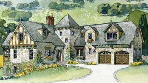 3391 sq ft English House Plans, House Sketch Plan, English Country House Plans, English Cottage House Plans, Cottage Design Plans, Country Cottage House Plans, Tudor House Plans, Southern Living House Plans, Mediterranean House Plans