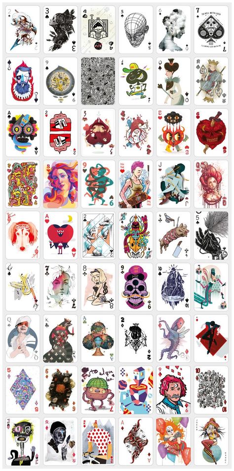 20 stylish custom playing cards | Creative Bloq Illustrated Deck Of Cards, Themed Playing Cards, Playing Cards Design Graphics, Play Cards Design, Painted Cards Deck, Deck Of Cards Art, Playing Card Back Design, Deck Of Cards Design, Custom Card Deck