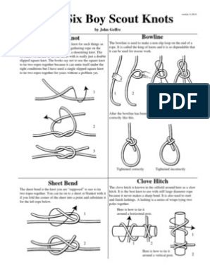 Basic Book of Knots and Lashings | PDF | Knot | Rope Printable Knot Tying Cards, Knot Tying Printable, Scouting Knots, Truckers Knot, Knot Tying Instructions, Cub Scout Games, Boy Scout Activities, Heart Group, Scout Knots