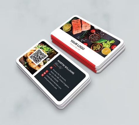 Restaurant Business Card Template PSD Restaurant Business Card Design, Design Produk, Restaurant Card, Restaurant Business Cards, Business Card Template Psd, Restaurant Business, Visiting Card Design, Visiting Card, Visiting Cards