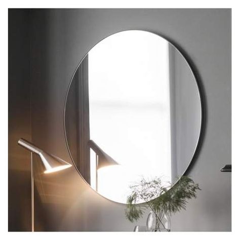 Black Round Mirror, Round Mirror Decor, Black Wall Mirror, Circle Mirror, Large Wall Mirror, Frameless Mirror, Modern Mirror, Round Wall Mirror, Beveled Mirror