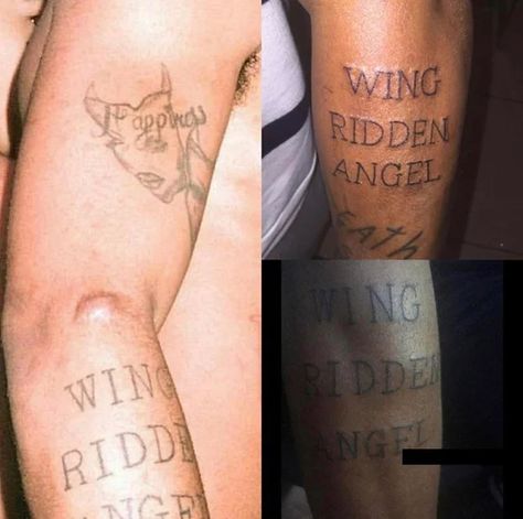 Wing Ridden Angel Tattoo Jahseh, Wingriddenangel Tattoo, Wing Ridden Angel Tattoo, Xxxtentaci̇on Tattoo Ideas, Xxxtentaci̇on Tattoo, Xxxtentacion Tattoos, Tribute Tattoo, Ski Mask The Slump, Slump God