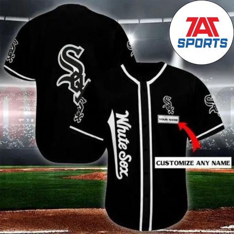 MLB Chicago White Sox Custom Name Black Baseball Jersey, Custom White Sox jersey Check more at https://baseballgiftlove.com/product/mlb-chicago-white-sox-custom-name-black-baseball-jersey/ White Sox Jersey, Jersey Numbers, White Sox Baseball, Youth Game, Baseball Socks, Baseball Uniforms, Personalized Jersey, Custom Baseball Jersey, Baseball Jersey Shirt