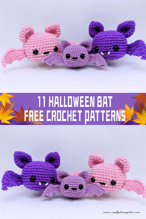 Get into the spooky spirit with these 11 FREE crochet patterns for Halloween bats! 🦇 #HalloweenCrochet #DIY Hollowed Crochet, Bat Crochet, Cup Cozy Crochet Pattern, Crochet Bat, Owl Crochet Patterns, Puppet Patterns, Cozy Crochet Patterns, Bat Pattern, Halloween Crochet Patterns