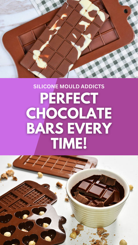 Classic Silicone Chocolate Bar Molds Chocolate Bar Molds Ideas, Chocolate Molds Ideas, Silicone Molds Recipes, Chocolate Money, Bars At Home, Homemade Candy Bars, Making Candy, Chocolate Bar Molds, Chocolate Making