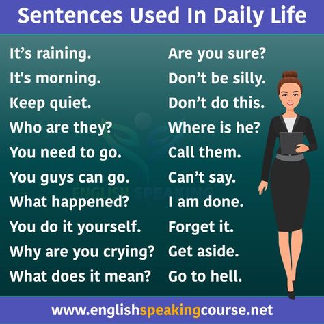 English Sentences For Daily Use, English Language Learning Activities, English Speaking Book, Simple English Sentences, Daily Use Words, English Speaking Course, English Conversation Learning, Basic English Sentences, English Club