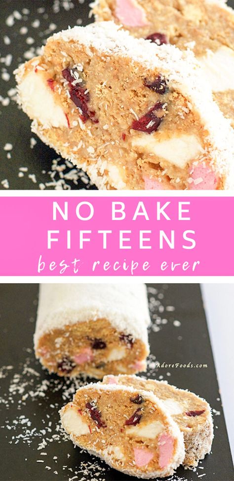 No Bake Fifteens Recipe, an easy traybake recipe (variations included) Fifteens Recipe, Easy Traybake Recipes, Fridge Cake, Irish Desserts, Irish Foods, Culture Recipes, Biscuits Graham, Coffee Mornings, Coconut Slice