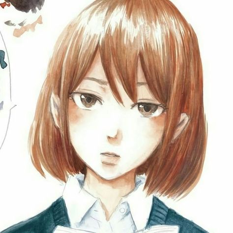 Aku No Hana, Anime Brown Hair, The Flowers Of Evil, Like Icon, Short Brown Hair, Girl With Brown Hair, Brown Hair Brown Eyes, Hair Icon, Anime Crafts