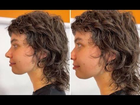 Short Shag Thick Hair, Grown Out Mullet Women, How To Cut Mullet, Diy Mullet Haircut, Short Curly Mullet Women, How To Cut A Mullet, Natural Curly Hair Mullet, Wavy Mullet Women, Diy Mullet