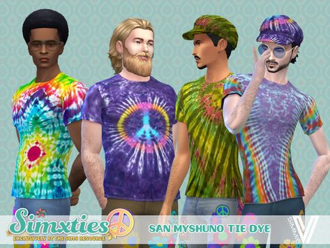 Sims 4 Tie Dye, San Myshuno, Male Clothing, Woven Sweater, Sims Community, Electronic Art, Sims 4 Cc, Rainbow Pride, The Sims Resource