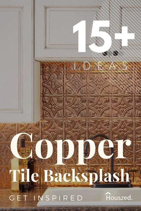 Copper Tin Backsplash, Copper Splashback Kitchen, Japanese Kitchen Ideas, Copper Wall Tiles, Copper Splashback, Tin Tile Backsplash, Black And Copper Kitchen, Metal Backsplash Kitchen, Creative Kitchen Backsplash