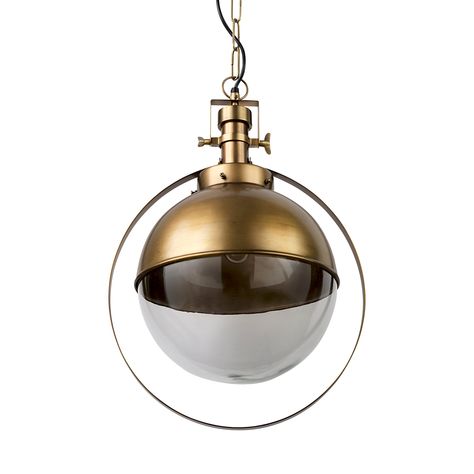 O+A Howard Pendant Light Fixture-spherical light fixture made of glass and metal Metal Sphere, Gold Pendant Light, Industrial Design Style, Hanging Pendant Light, Iron Ring, Modern Mirror, Mirror Wall Art, Gold Copper, Hanging Pendant Lights