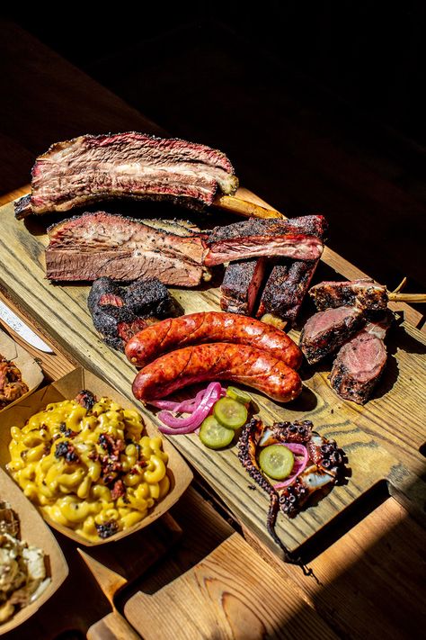 Texas Bbq Party, Barbecue Aesthetic, Bbq Spread, Bbq Aesthetic, Bbq Night, Texas Barbecue, Texas Monthly, Beef Cheeks, Texas Food