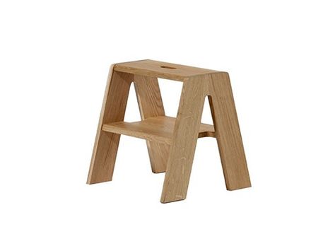 Quick-Step Stool -- Better Living Through Design Kursi Bar, The Letter A, Indoor Design, Sarah Kay, Future Perfect, Contemporary Modern Furniture, Wood Stool, Kitchen Stools, Cabinet Makers