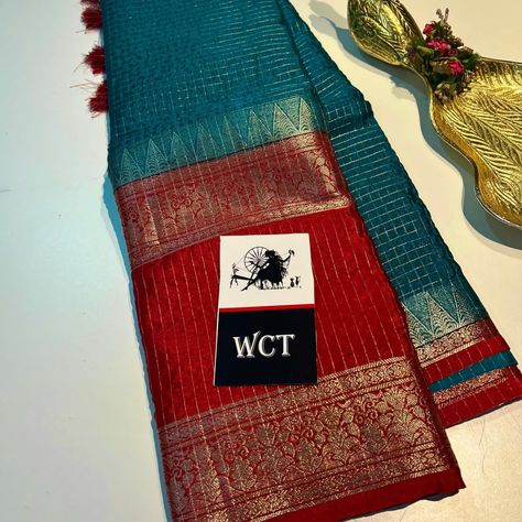 🛑🔷TJ03170027 💃💃 *WCT Brand presents* *Beautiful and Lite weight Mangalagiri chceks sarees with kora blends *contrast Gap borders with zari weaving design *Blouse as shown in pic price : 1999/- shipping extra Design Blouse, Weaving Designs, Blouse Designs, Borders, Gap, Weaving, Saree, Quick Saves, Design