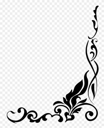 Black And White Flower Instagram Logo Transparent, Flower Border Clipart, Black And White Png, Corner Border, Wildflower Drawing, Png Black And White, Wedding Borders, Border Clipart, Wreath Drawing