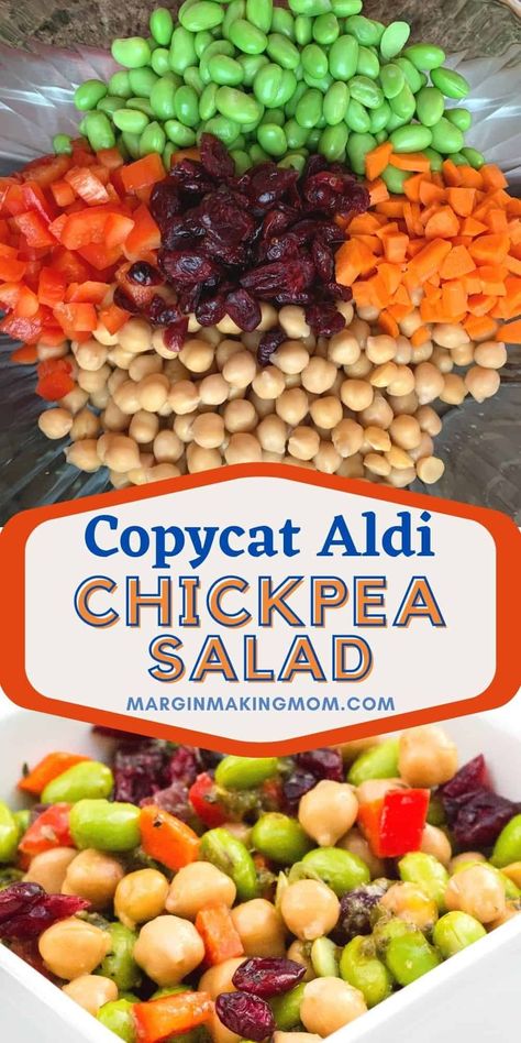 If you love Aldi's chickpea and edamame salad, you'll love making your own at home (for a fraction of the cost!). This healthy salad can be served on its own or as a dip for crackers or chips. Aldi Bean Salad, Edamame And Chickpea Salad, Aldi Salad Recipe, Aldi Chickpea Salad, Ww Chickpea Recipes, Aldi Chickpea Salad Recipe, Chickpea Edamame Salad, Summer Chickpea Salad, Easy Edamame Salad