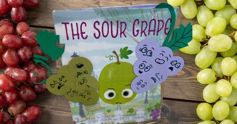 The Sour Grape - Story Time Craft Sour Grape Book Pumpkin, Sour Grape Book Activities, Grapes Social Studies, How To Make Sour Patch Grapes, Grapes Sour Patch, Kids Empathy, Green Jello, Sour Grapes, Grape Salad