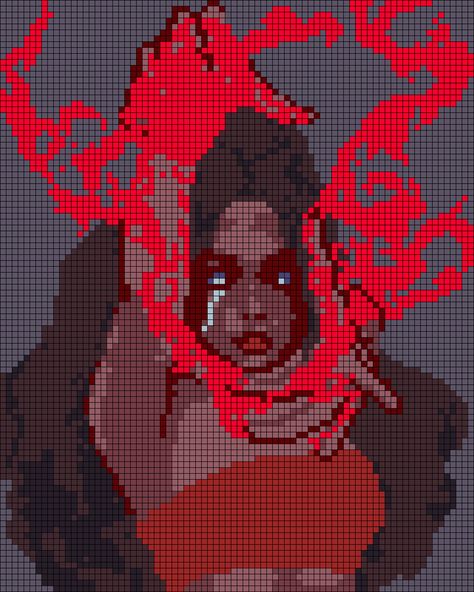 Avatar Tapestry, Princess Mononoke Alpha Pattern, Avatar Alpha Pattern, Avatar Pixel Art, Atla Aang, Katara Avatar, Blood Magic, Pokemon Cross Stitch Patterns, Alpha Art