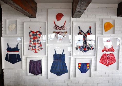 Vintage Beach Decor, Coco Cabana, Seaside Restaurant, Unique Gallery Wall, Vintage Bathing Suits, Deco Originale, Kleidung Diy, Vintage Swimwear, Vintage Swimsuits