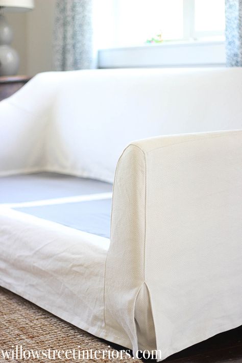 IKEA Farlov Slipcovered Sofa Review {And Washing Tips} Slipcovered Sofa Living Room, Ikea Farlov, Diy Furniture Covers, White Slipcover Sofa, White Slipcovers, Ikea Couch, Upholstery Diy, Sofa Review, Slip Covers Couch