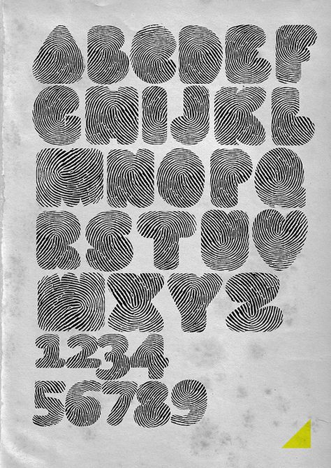 Fingerprints typeface by handmade font Handmade Graphic Design, Fingerprint Design, Pattern Typography, Schrift Design, Gcse Art Sketchbook, Typography Alphabet, Poster Fonts, 타이포그래피 포스터 디자인, Type Font