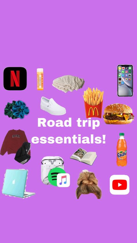 What To Bring On A Road Trip Aesthetic, What To Bring On A Road Trip, Travelling Necessities, Road Trip Supplies, Road Trip Necessities, Trip Essentials Packing Lists, Travel Backpack Essentials, Road Trip Bag, Road Trip Kit