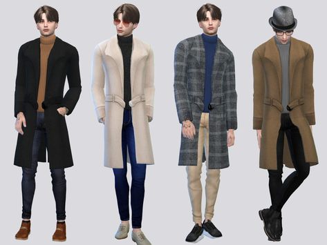 Sims 4 Winter Coat, Cc Men, Sims 4 Men Clothing, Boys Winter Clothes, Masculine Clothing, Sims 4 Male Clothes, Sims 4 Tsr, Die Sims 4, Autumn Coat