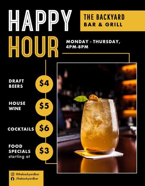 Striking Happy Hour Flyer Happy Hour Ideas, Red Burger, Pizza Flyer, Happy Hour Menu, Elegant Restaurants, Personal Pizza, Ads Creative Advertising Ideas, Classic Pizza, Pop Up Restaurant