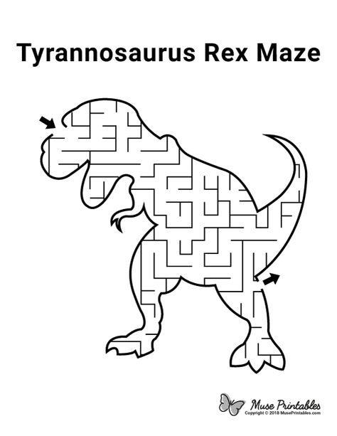 Free printable Tyrannosaurus rex maze. Download it from https://museprintables.com/download/maze/tyrannosaurus-rex/ Dinosaur Worksheets, Mazes For Kids Printable, Maze Worksheet, Printable Mazes, Dinosaurs Preschool, Mazes For Kids, Activity Sheets For Kids, Dinosaur Activities, Dinosaur Crafts