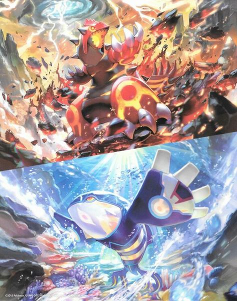 Primal Pokemon, Pokemon Kyogre And Groudon, Primal Kyogre Art, Kyogre And Groudon, Primal Kyogre, Primal Groudon, Pokemon Avatar, Zapdos Pokemon, Pokemon Vs Digimon