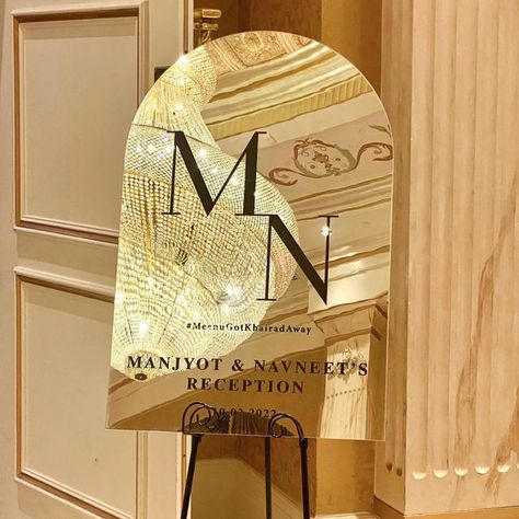 Custom Event Signs & More! on Instagram: "Order a Laser Cut Mirror Acrylic Sign to add a touch of luxury at your next event! 𝗖𝗮𝗻𝗮𝗱𝗮 & 𝗨.𝗦 𝗪𝗶𝗱𝗲 𝗦𝗵𝗶𝗽𝗽𝗶𝗻𝗴🇨🇦🇺🇲 🚚⁠ ⁠ Contact Us Now For Your Next Event!⁠ #acrylicsign #acrylicsignage #acrylic #weddinginspo #weddings #bride #groom #brideandgroom #indianweddingbuzz #indianwedding #indianbride #bridalshowerideas #weddingreception #weddingceremony #welcomesignideas #weddingplanner #weddingring #weddingphotography #weddingphoto #bra Event Welcome Sign, Laser Cut Mirror, Event Signs, Church Anniversary, Acrylic Signage, Event Sign, Mirror Acrylic, Desi Wedding, Acrylic Sign