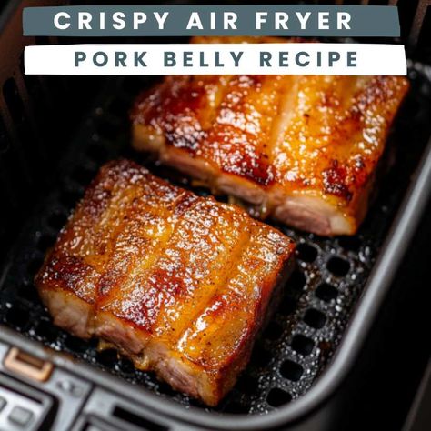 Discover the ultimate Air Fryer Pork Belly recipe that delivers crispy skin and tender meat in no time! Perfect for dinner or as a delicious snack, this easy recipe will impress everyone at the table. Pork Belly Strips Air Fryer, Pork Belly In Air Fryer, Air Fryer Pork Belly Recipes, Pork Belly Recipes Crispy Air Fryer, Airfryer Pork Belly, Pork Belly Air Fryer Recipe, Pork Belly Recipes Easy, Air Fryer Pork Belly, Air Fryer Recipes Pork