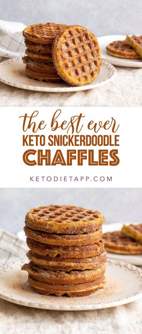 #KetoRecipesForBreakfast Keto Snickerdoodles, Sweet Chaffles, Keto Waffles, Chaffle Recipes, Keto Chaffles, Keto Chaffle, Low Carb Diets, Low Carb Dessert, Keto Brownies