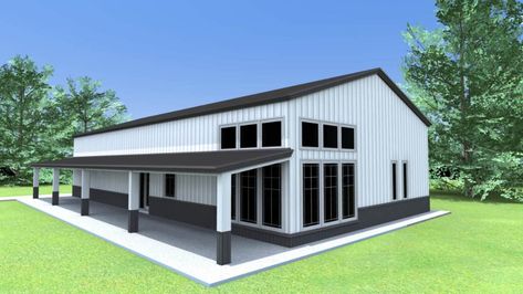 40x80 Barndominium - MBMI Metal Buildings 40x80 Barndominium, Stacked Windows, Big Garage, Interior Floor Plan, Barndominium Floor Plans, Floor Plan Layout, Metal Building Homes, Interior Floor, New House Plans