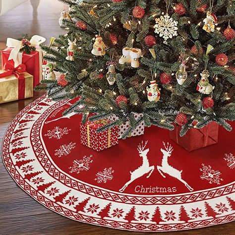 Rustic Christmas Tree Skirts, Snowflake Tree Skirt, Red Christmas Tree Skirt, Christmas Tree Mat, Plaid Christmas Tree Skirt, Tree Skirt Christmas, Xmas Tree Skirts, Rustic Holiday Decor, Large Christmas Tree