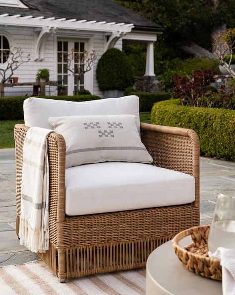 Outdoor Home Decor, Weather Resistant Products by McGee & Co. Poolside Lounge, Wicker Lounge Chair, Outdoor Patio Space, Durable Furniture, California Coastal, Wicker Sofa, Outdoor Side Table, Studio Mcgee, Indoor Outdoor Pillows